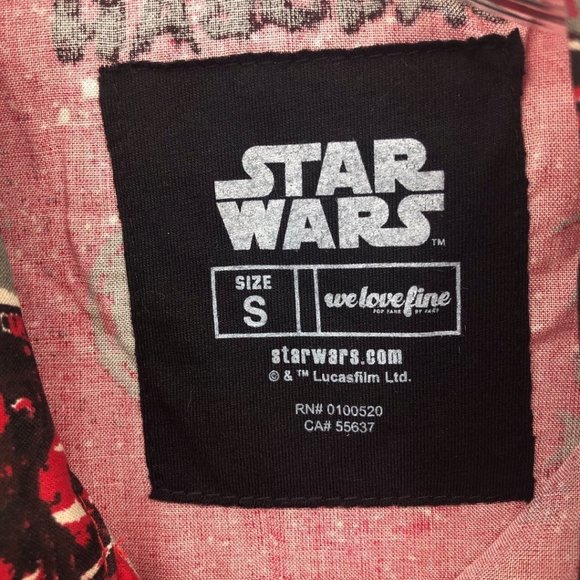 Star Wars x We Love Fine Button Up Aloha Hawaiian Shirt NWT Size S - Picture 7 of 10